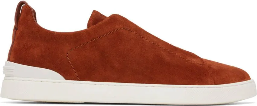 ZEGNA Orange Triple Stitch Sneakers