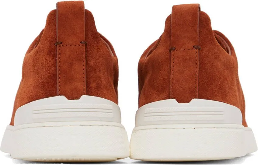 ZEGNA Orange Triple Stitch Sneakers