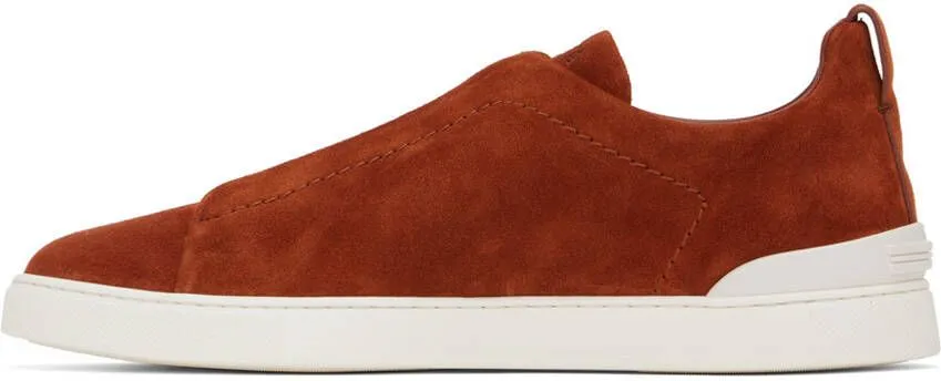 ZEGNA Orange Triple Stitch Sneakers