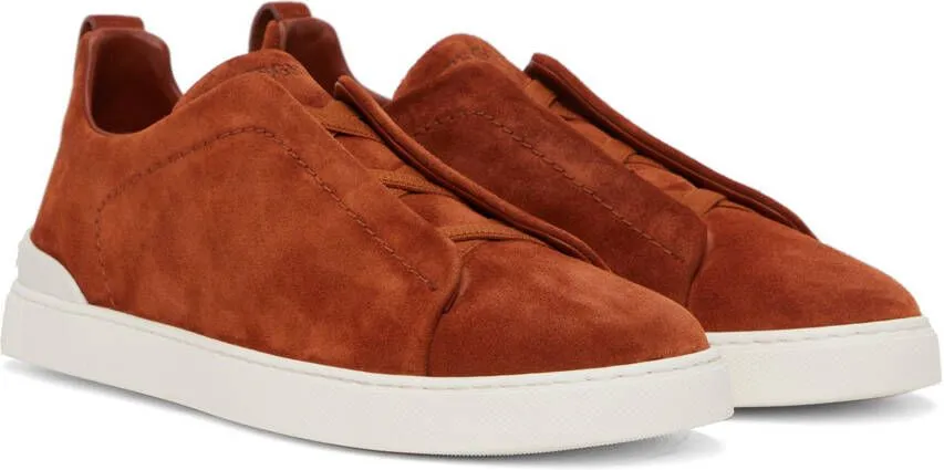 ZEGNA Orange Triple Stitch Sneakers